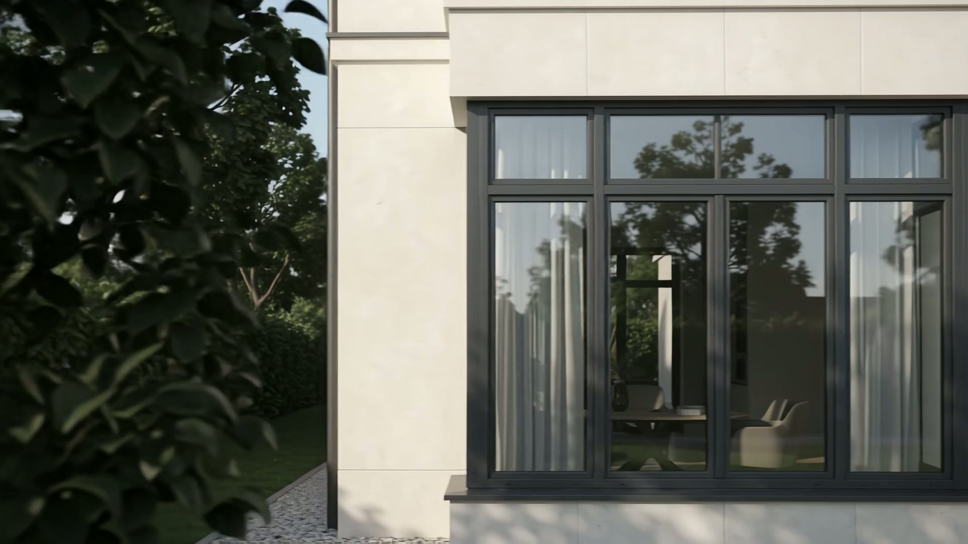 Illustration architecturale de fenêtres, porte d’entrée et porte de garage sectionnelle